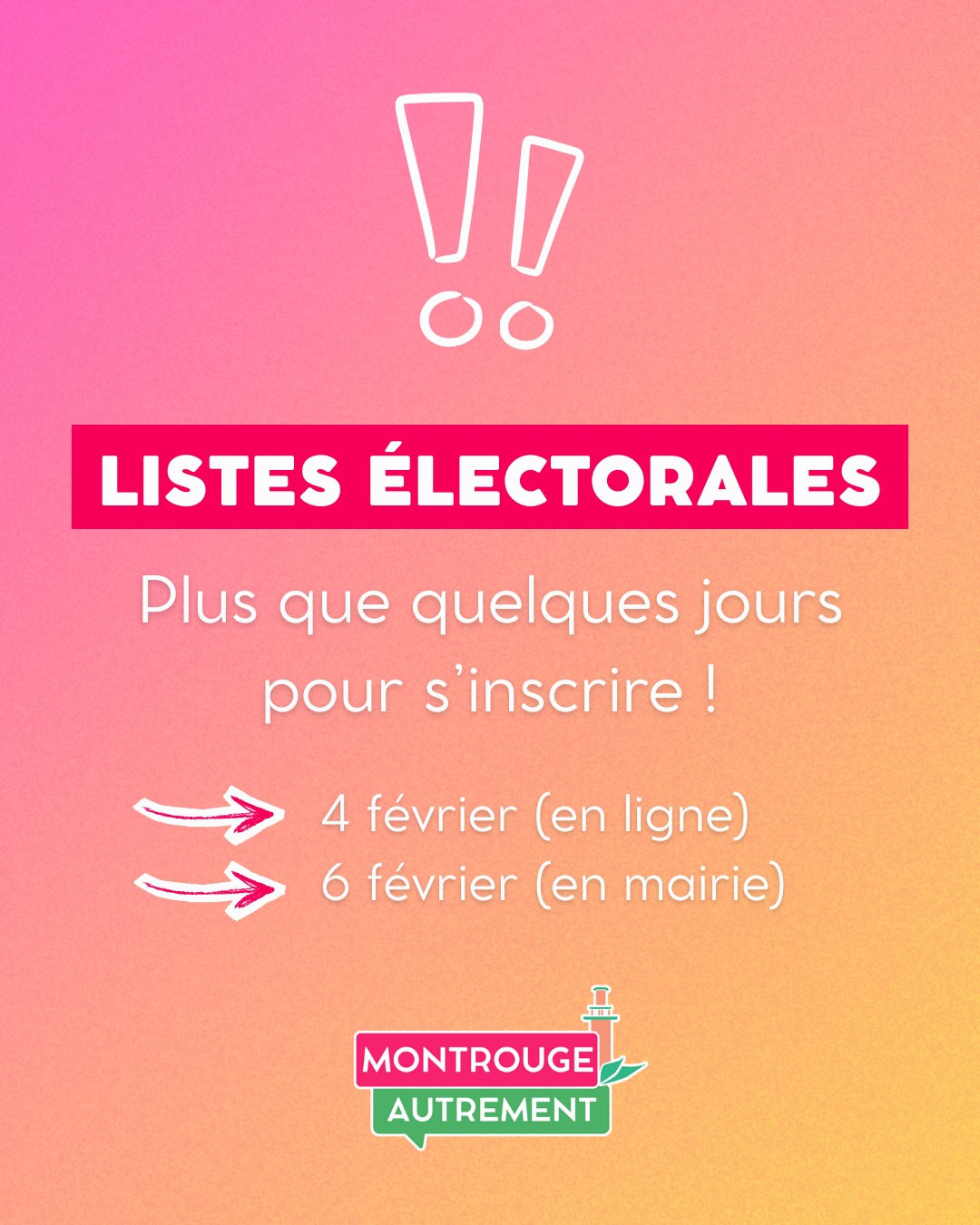 Il ne vous reste plus que quelques jours pour vous inscrire sur les listes électorales !

Toutes les informations dans le lien dispo en bio !

#montrouge #montrougeautrement #municipales #montrouge2026 #municipales2026