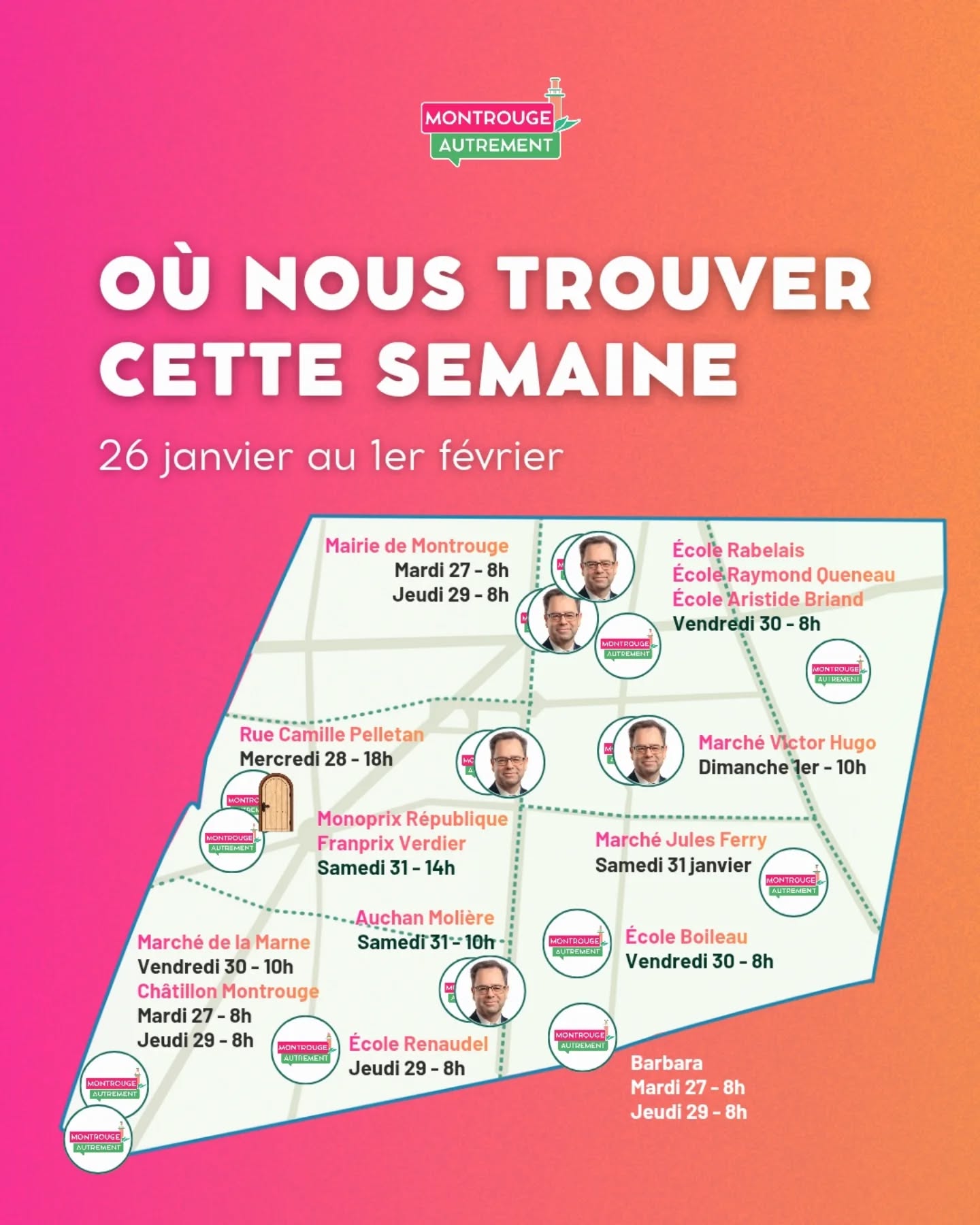 Vous souhaitez échanger avec nous ? Venez nous rencontrer sur le terrain du 26 janvier au 1er février !

#montrouge #montrougeautrement #municipales #montrouge2026 #municipales2026