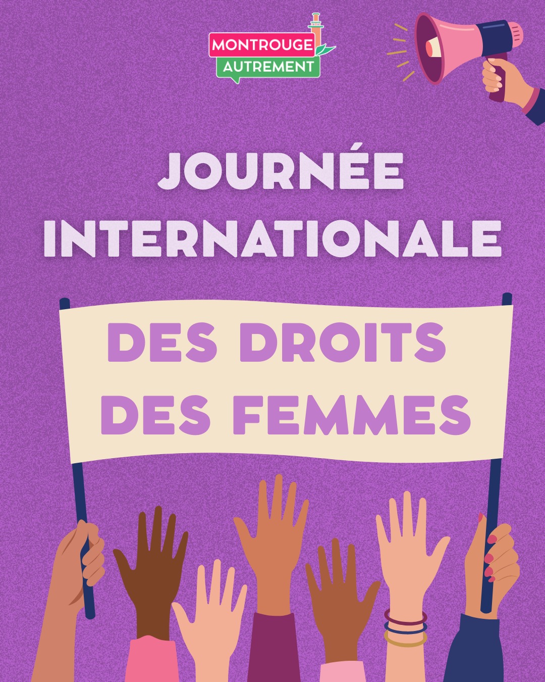 En ce 8 mars 2026, journée dédiée au droit des femmes, nous souhaitons affirmer que notre liste Montrouge Autrement est engagée pour faire progresser le droit des femmes et l’égalité femme-homme au sein de notre ville. 

Notre programme propose plusieurs initiatives afin de garantir une égalité entre tous les citoyens et les citoyennes, pour tous et toutes, en toute circonstances.

#montrouge #montrougeautrement #municipales #montrouge2026 #municipales2026